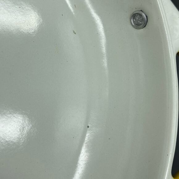 Vintage Copco Denmark D1 Yellow Enamel Cast Iron‎ Small Dutch oven lid 60's - Picture 7 of 9